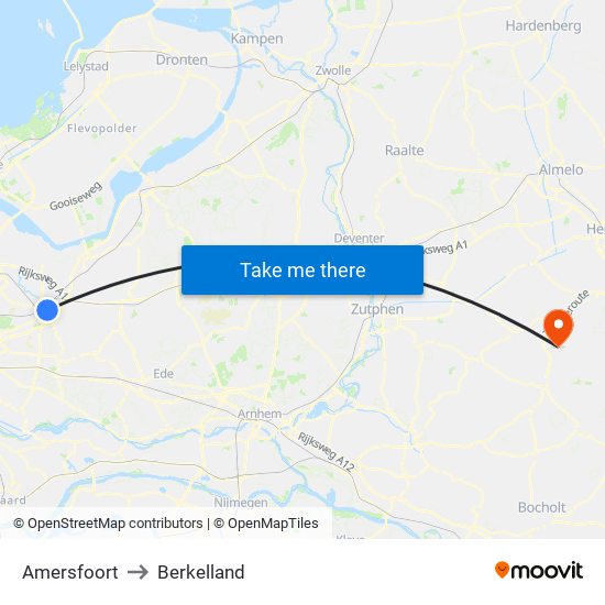 Amersfoort to Berkelland map