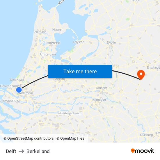 Delft to Berkelland map