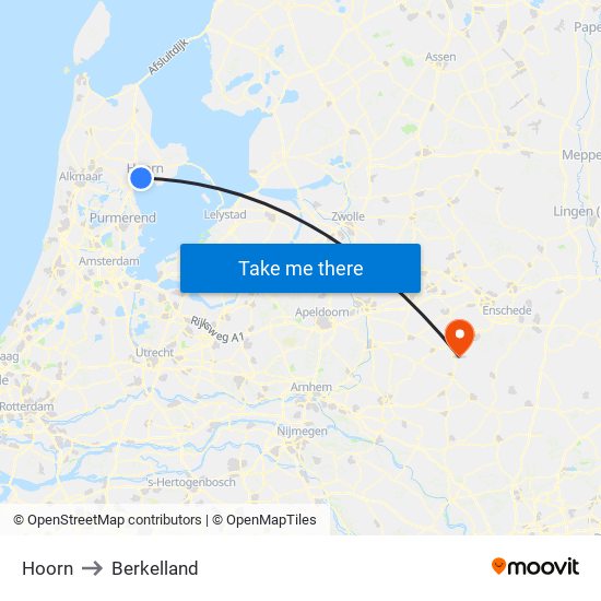 Hoorn to Berkelland map