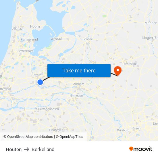 Houten to Berkelland map
