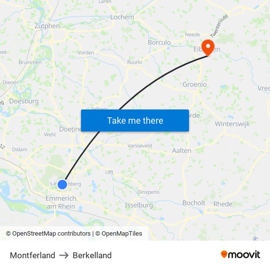 Montferland to Berkelland map