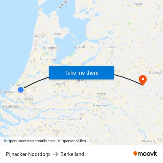 Pijnacker-Nootdorp to Berkelland map