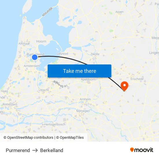 Purmerend to Berkelland map