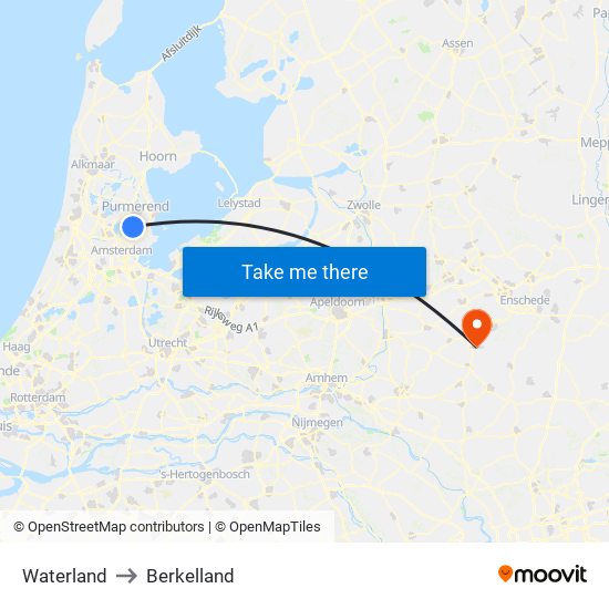 Waterland to Berkelland map