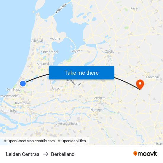 Leiden Centraal to Berkelland map