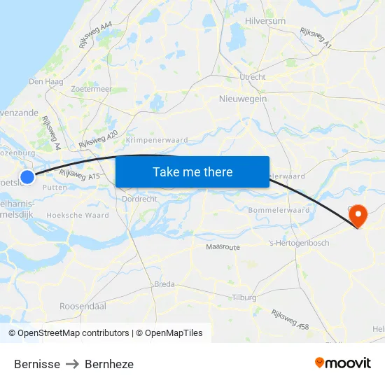 Bernisse to Bernheze map