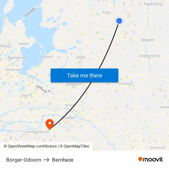 Borger-Odoorn to Bernheze map