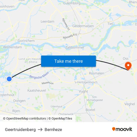 Geertruidenberg to Bernheze map