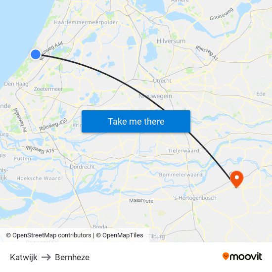 Katwijk to Bernheze map