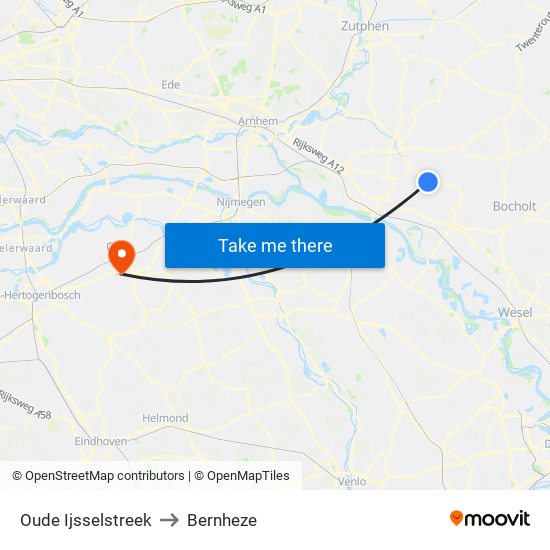 Oude Ijsselstreek to Bernheze map