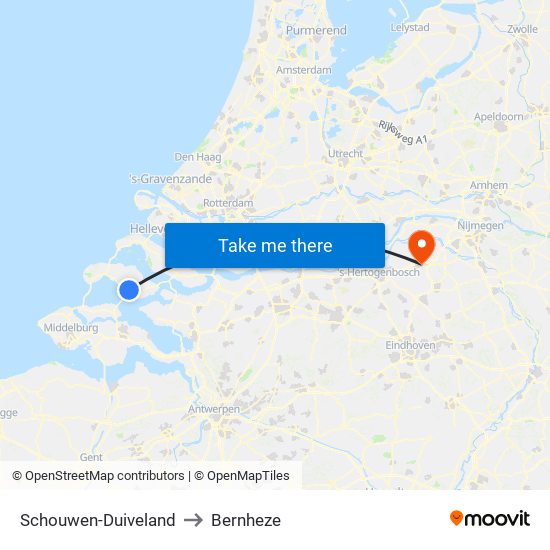 Schouwen-Duiveland to Bernheze map
