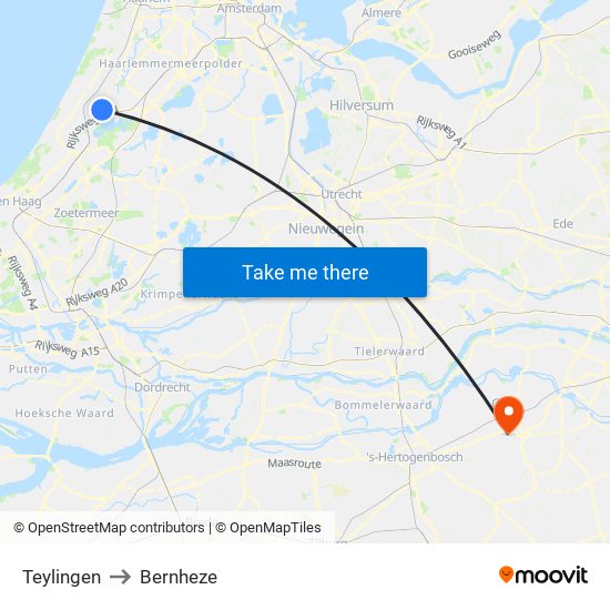 Teylingen to Bernheze map