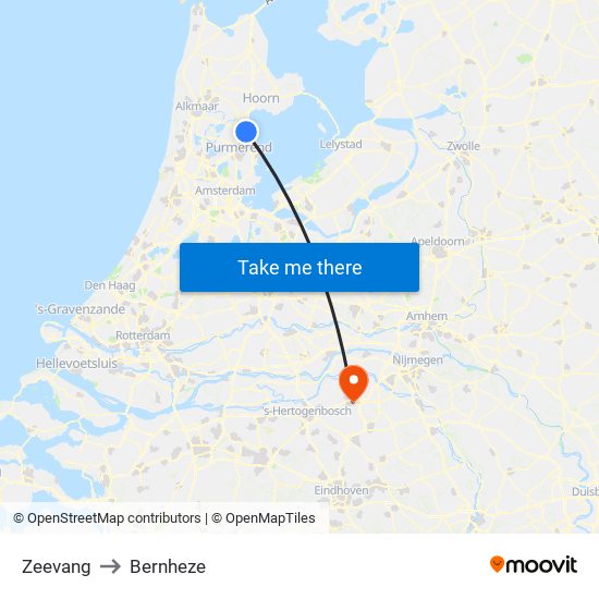 Zeevang to Bernheze map
