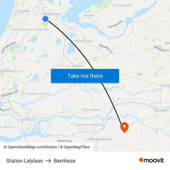 Station Lelylaan to Bernheze map