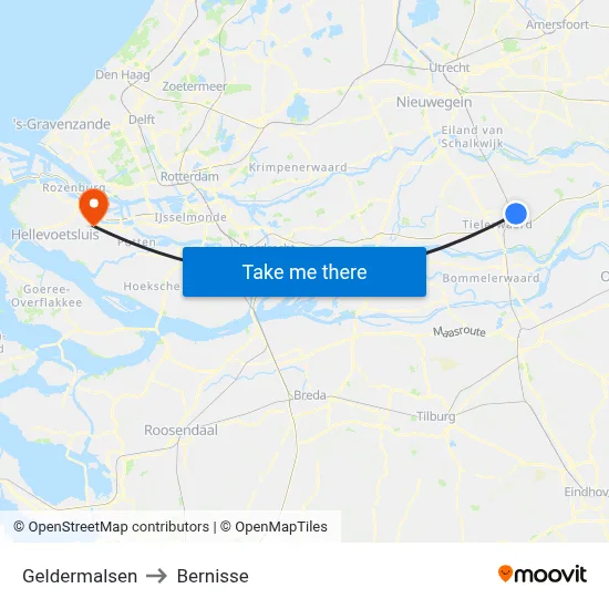 Geldermalsen to Bernisse map