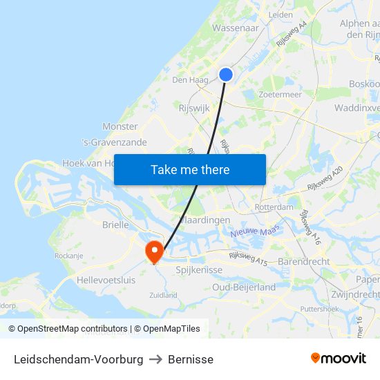 Leidschendam-Voorburg to Bernisse map