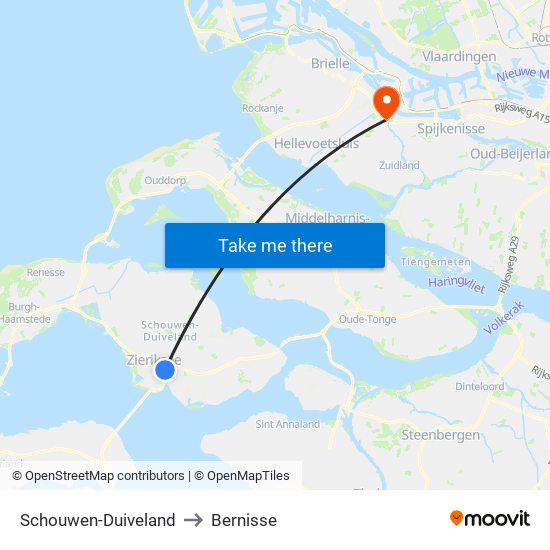 Schouwen-Duiveland to Bernisse map