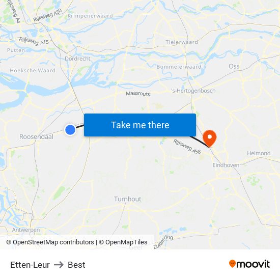 Etten-Leur to Best map