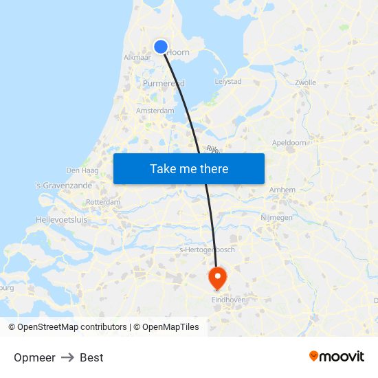 Opmeer to Best map