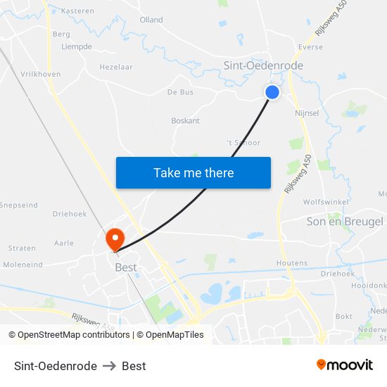 Sint-Oedenrode to Best map