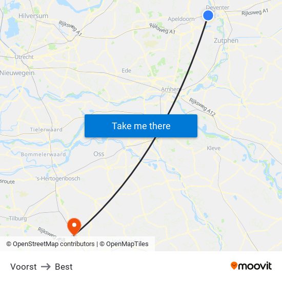Voorst to Best map
