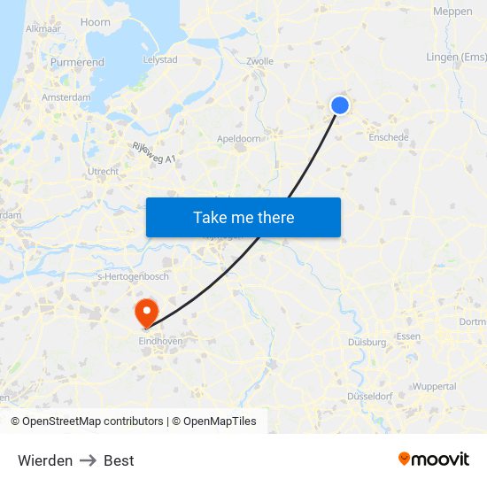 Wierden to Best map