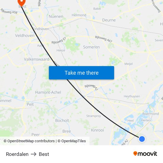 Roerdalen to Best map