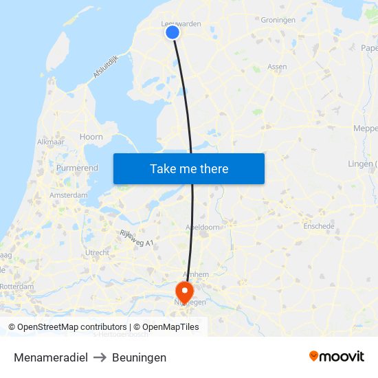Menameradiel to Beuningen map