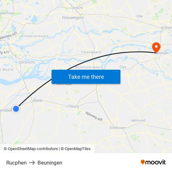 Rucphen to Beuningen map