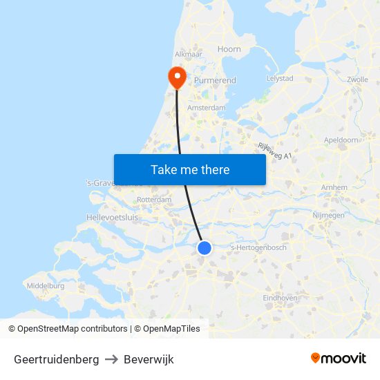 Geertruidenberg to Beverwijk map