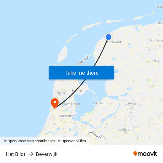 Het Bildt to Beverwijk map