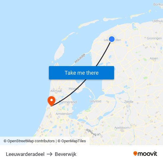 Leeuwarderadeel to Beverwijk map