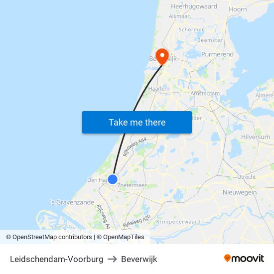 Leidschendam-Voorburg to Beverwijk map