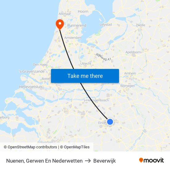 Nuenen, Gerwen En Nederwetten to Beverwijk map