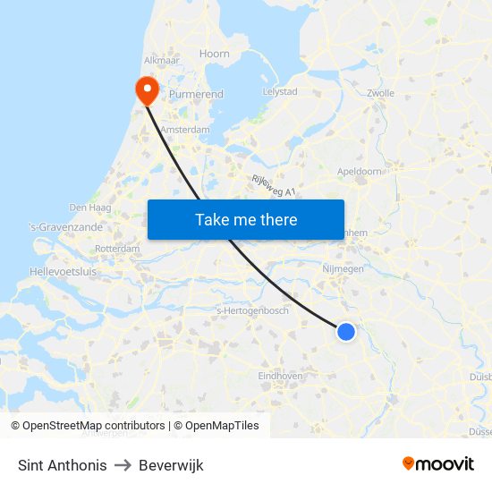 Sint Anthonis to Beverwijk map