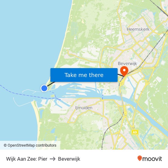 Wijk Aan Zee: Pier to Beverwijk map