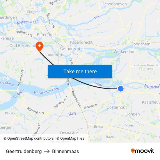 Geertruidenberg to Binnenmaas map