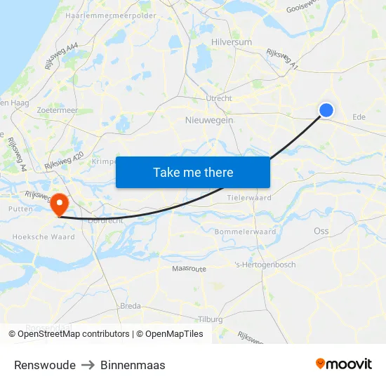 Renswoude to Binnenmaas map
