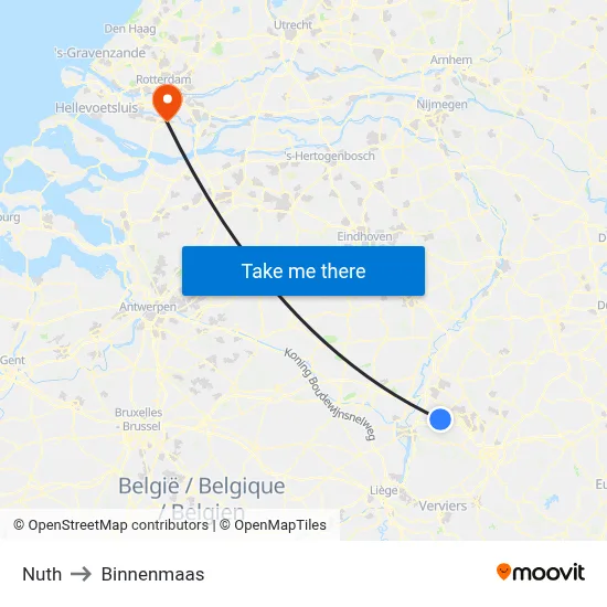 Nuth to Binnenmaas map