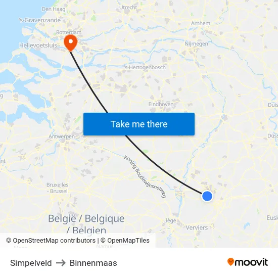Simpelveld to Binnenmaas map