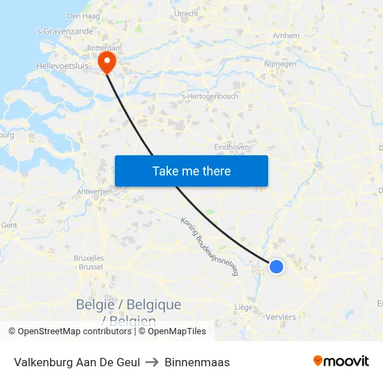 Valkenburg Aan De Geul to Binnenmaas map