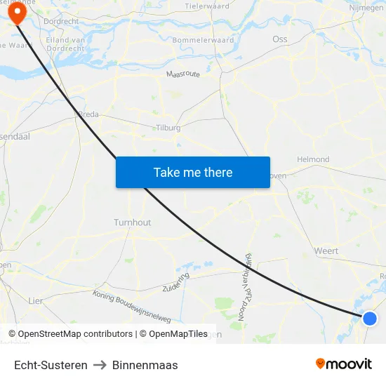 Echt-Susteren to Binnenmaas map