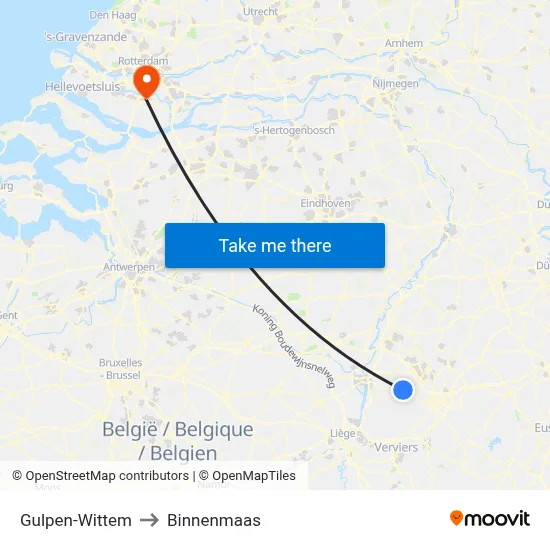 Gulpen-Wittem to Binnenmaas map