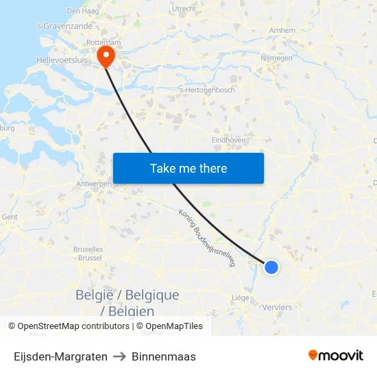 Eijsden-Margraten to Binnenmaas map