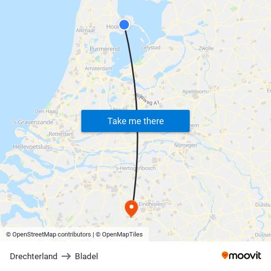 Drechterland to Bladel map