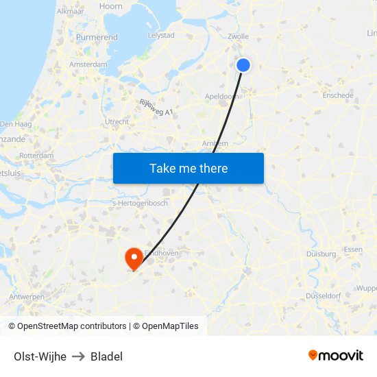 Olst-Wijhe to Bladel map