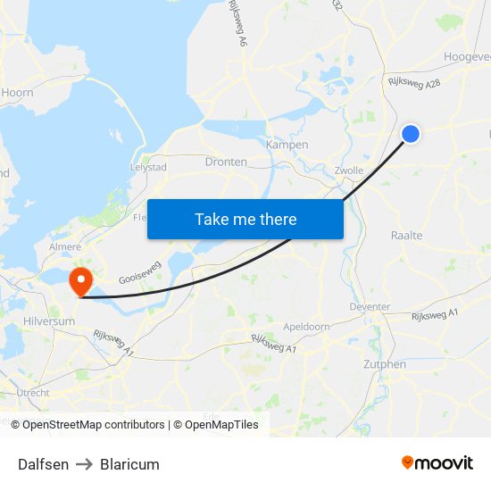 Dalfsen to Blaricum map