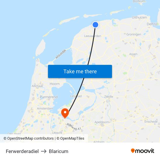 Ferwerderadiel to Blaricum map