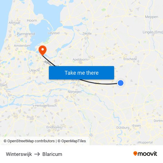 Winterswijk to Blaricum map