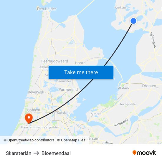 Skarsterlân to Bloemendaal map